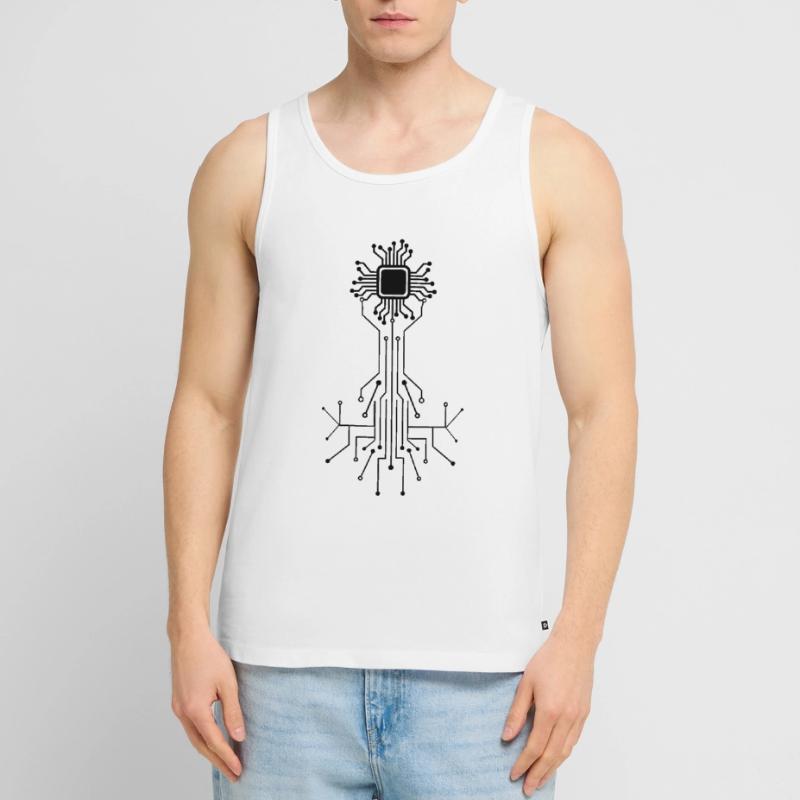 Anatomical Heart CPU Processor Computer Programmer Men's Premium Organic Tank Top