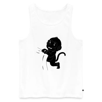 Singe Bébé Orang-outan - Singe mignon - Débardeur bio Premium Homme - blanc - Devant - AI Model Male 178 light (178cm)