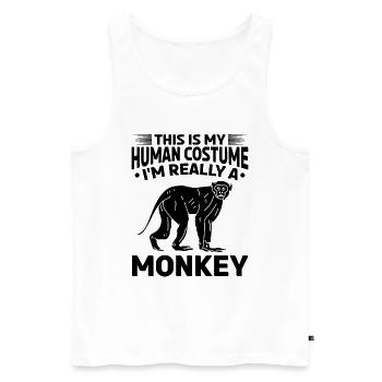 C’est mon costume humain Je suis vraiment un orang singe - Débardeur bio Premium Homme - blanc - Devant - Michal (187cm)
