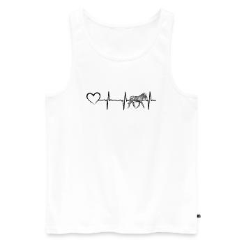 Zebra Heartbeat Heart - Zebra Zoo Animal Zebra Hea - Men's Premium Organic Tank Top - white - Front - AI Model Male 178 light (178cm)
