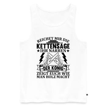 Holzknecht Waldarbeiter - Förster Kettensäge Holzf - Männer Premium Bio Tank Top - Weiß - Vorne - AI Model Male 178 light (178cm)