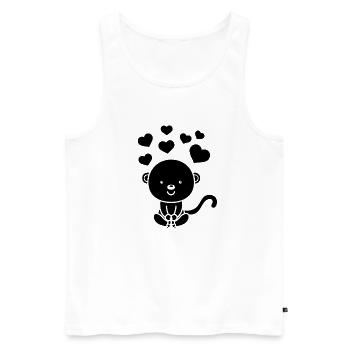 Cute Monkey Hearts Monkey With Hearts Monkey - Men's Premium Organic Tank Top - white - Front - AI Model Male 178 light (178cm)
