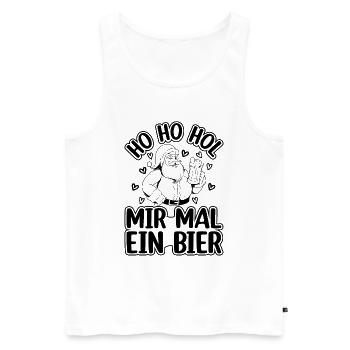 Weihnachten - Ho Ho Hol Mir Mal Ein Bier Weihnacht - Männer Premium Bio Tank Top - Weiß - Vorne - Michal (187cm)