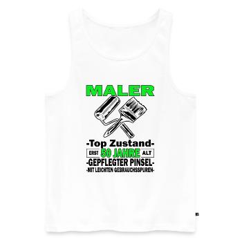 Maler Top Zustand - 50. Geburtstag - Männer Premium Bio Tank Top - Weiß - Vorne - AI Model Male 178 light (178cm)
