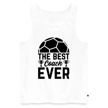 Entraîneur de football - Le meilleur entraîneur de football de tous les temps - Socc - Débardeur bio Premium Homme - blanc - Devant - Michal (187cm)