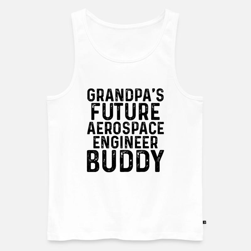 Grandpa's Future Aerospace Engineer Buddy - Männer Premium Bio Tank Top - Weiß