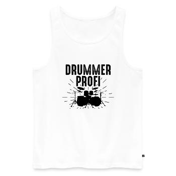 Batteur Profi Drum Player - Batteur Musicien Drumm - Débardeur bio Premium Homme - blanc - Devant - Michal (187cm)