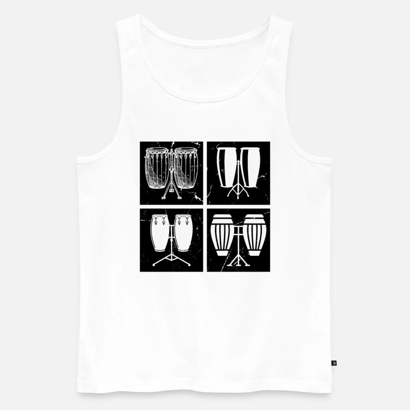 Conga Drums Conga Instruments - Débardeur bio Premium Homme - blanc