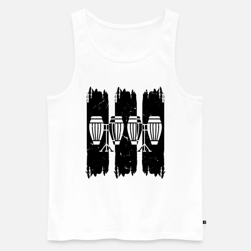 Congas Conga Instruments Conga Drums - Men's Premium Organic Tank Top - white