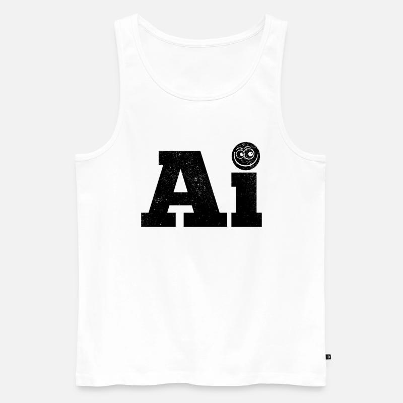 Funny Ai Artificial Intelligence - Männer Premium Bio Tank Top - Weiß