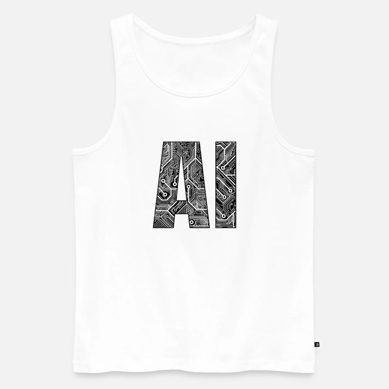 AI - Artificial Intelligence Machine Learning - Männer Premium Bio Tank Top - Weiß