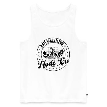 Arm Wrestling Mode On - Armwrestling Arm Wrestler - Männer Premium Bio Tank Top - Weiß - Vorne - Michal (187cm)