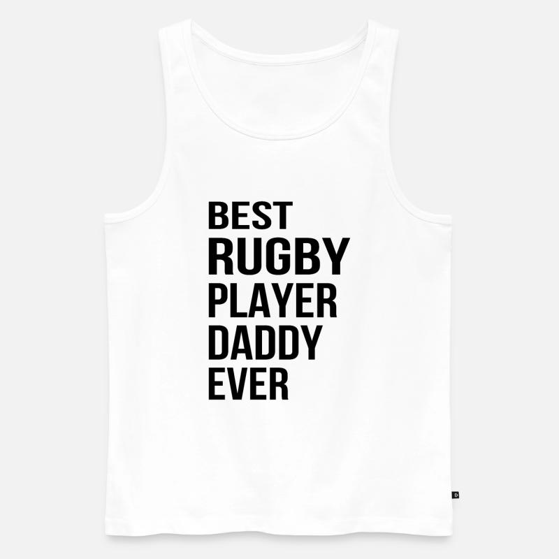Best Rugby Player Daddy Ever - Männer Premium Bio Tank Top - Weiß