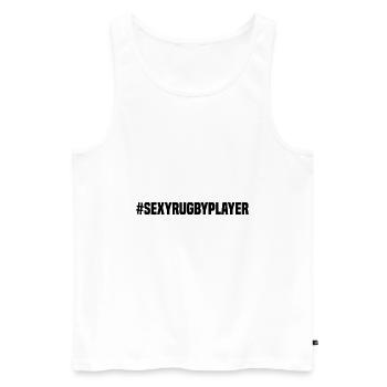 #SexyRugbyPlayer - Sexy Rugby Player - Männer Premium Bio Tank Top - Weiß - Vorne - Michal (187cm)
