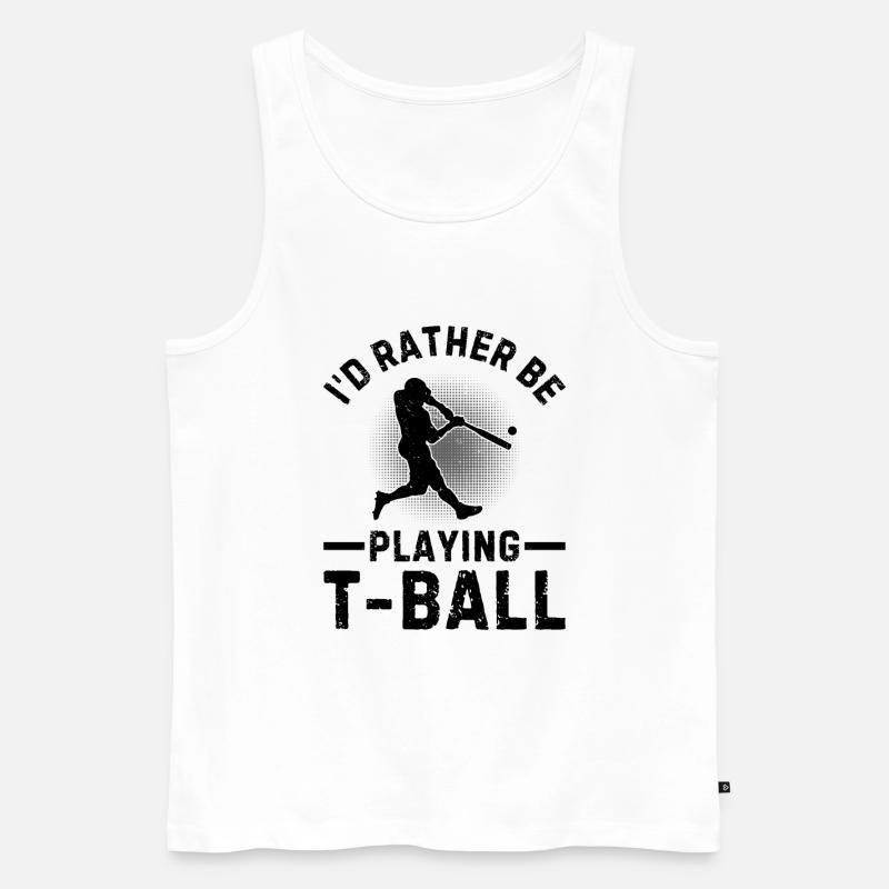 I'd Rather be Playing T-ball - Männer Premium Bio Tank Top - Weiß