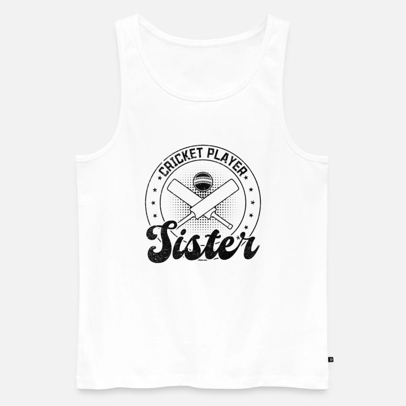 Cricket Player Sister - Männer Premium Bio Tank Top - Weiß