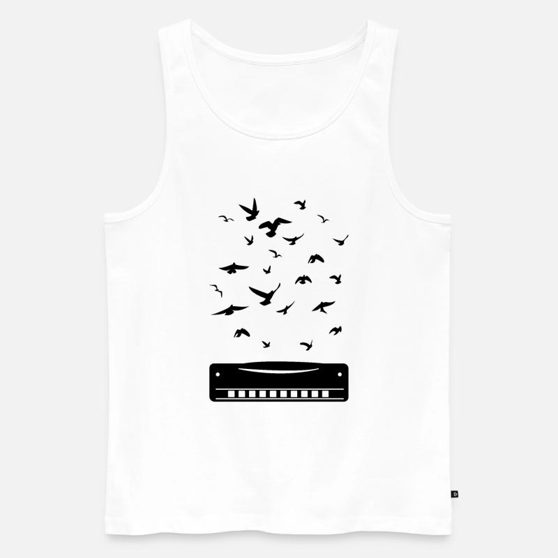 Harmonica Instrumant Harmonica Player - Männer Premium Bio Tank Top - Weiß