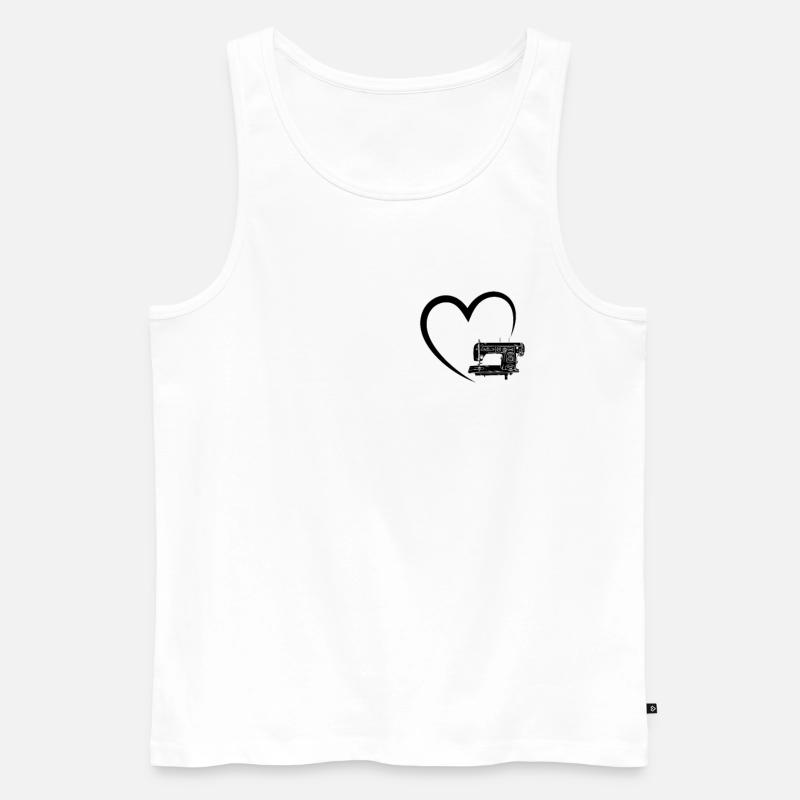 Sewing Heart sewing machine Sewing - Männer Premium Bio Tank Top - Weiß