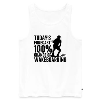 Les prévisions du jour 100 % de chance de Wakeboard - Débardeur bio Premium Homme - blanc - Devant - Michal (187cm)