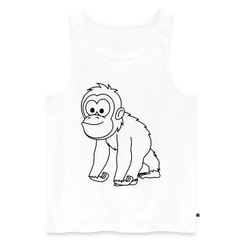 Bande dessinée de singe orang-outan - Débardeur bio Premium Homme - blanc - Devant - Michal (187cm)