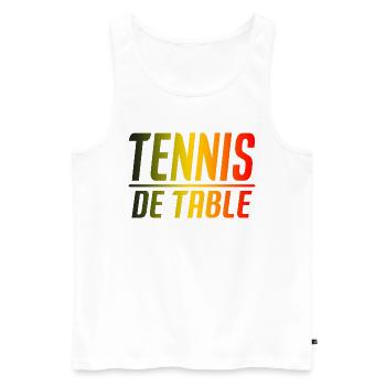 TENNIS DE TABLE TENNISMEN TENNISWOMEN SPORT - Débardeur bio Premium Homme - blanc - Devant - Michal (187cm)