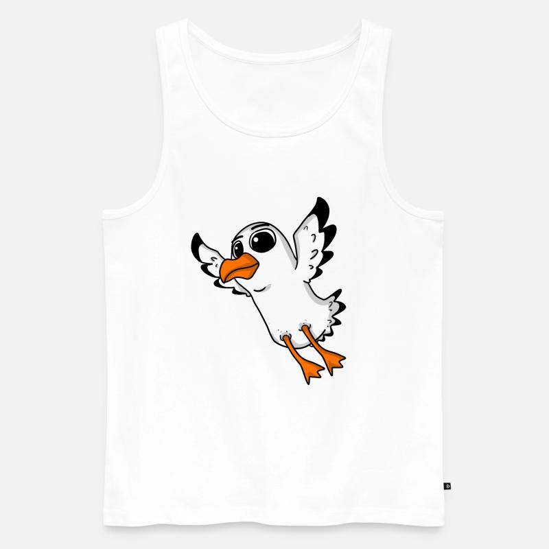 Möwe Vogel - Männer Premium Bio Tank Top - Weiß