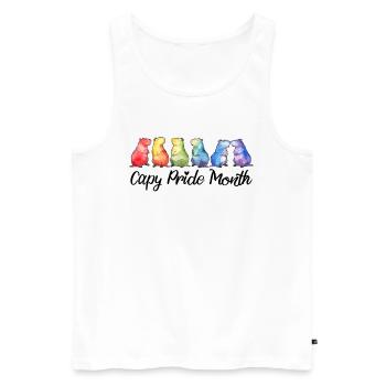 Capy Pride Month Capybara Gay Lesbienne LGBTQ - Débardeur bio Premium Homme - blanc - Devant - Michal (187cm)