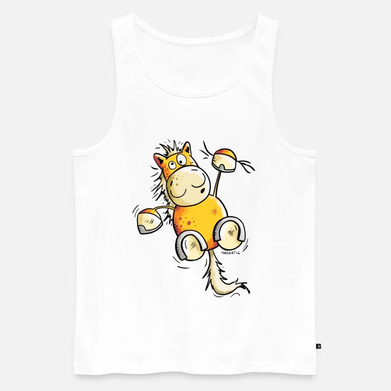 Fuchs Pferd hängt ab - Männer Premium Bio Tank Top - Weiß