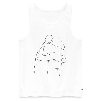 Hug, man and woman - Men's Premium Organic Tank Top - white - Front - AI Model Male 178 light (178cm)