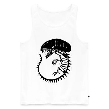 Squelette de monstre extraterrestre noir - Débardeur bio Premium Homme - blanc - Devant - AI Model Male 178 light (178cm)