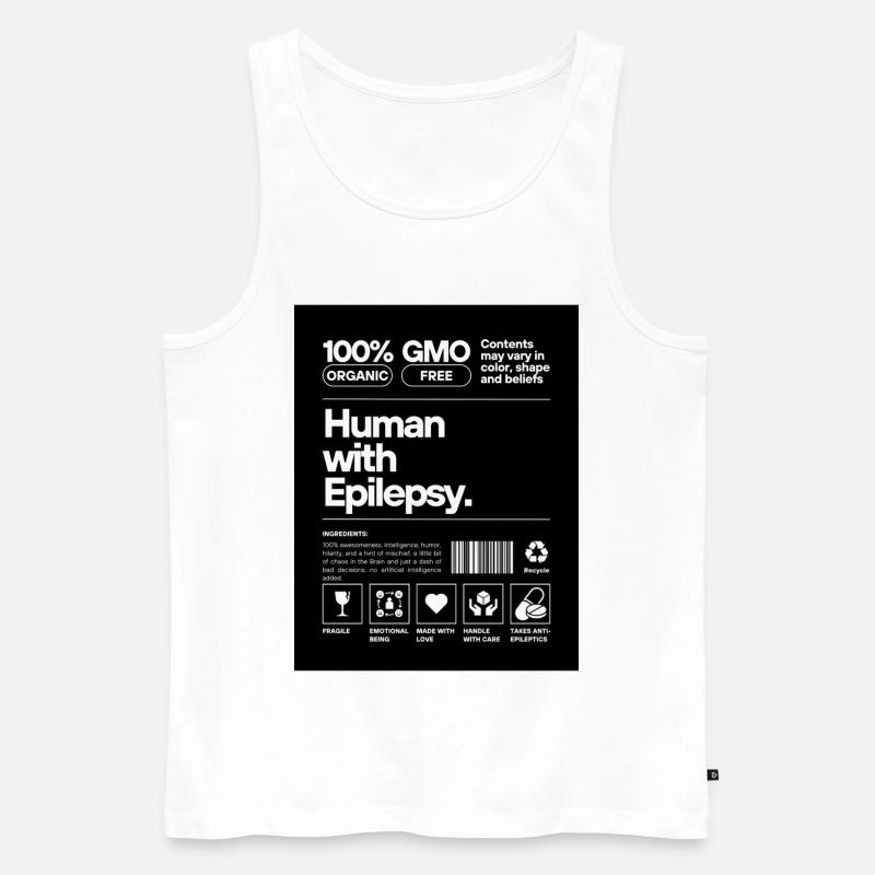 Human with Epilepsy - Men's Premium Organic Tank Top - white