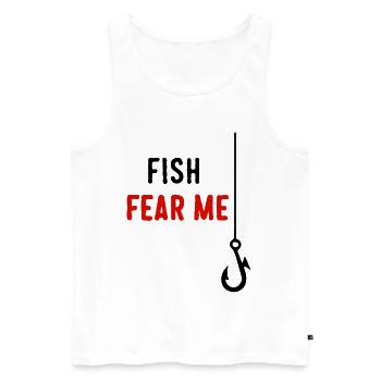 Fish Fear Me - Men's Premium Organic Tank Top - white - Front - Michal (187cm)