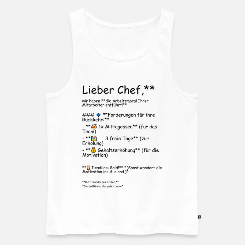 Die Arbeitsmoral - Männer Premium Bio Tank Top - Weiß
