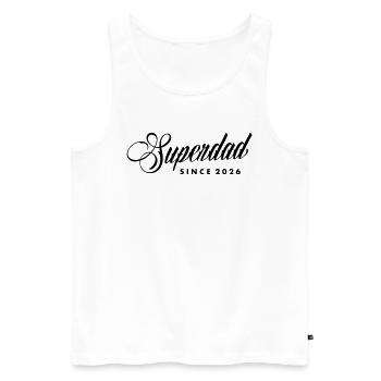 Superdad Papa Vater 2026 Baby - Männer Premium Bio Tank Top - Weiß - Vorne - Michal (187cm)