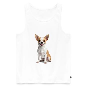 Cute Chihuahua – Small, cheeky & full of heart! - Men's Premium Organic Tank Top - white - Front - AI Model Male 178 light (178cm)