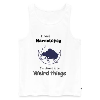 Schlafendes Schaf im Mondlicht mit Narkolepsie  - Männer Premium Bio Tank Top - Weiß - Vorne - AI Model Male 178 light (178cm)