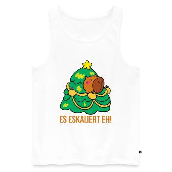 It's escalating anyway! - Men's Premium Organic Tank Top - white - Front - Michal (187cm)