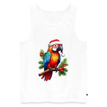 Colorful parrot for Christmas - Men's Premium Organic Tank Top - white - Front - Michal (187cm)