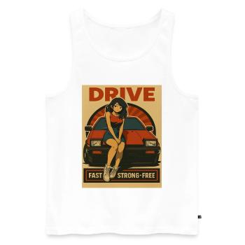 Retro Car Japan Girl - Men's Premium Organic Tank Top - white - Front - Michal (187cm)