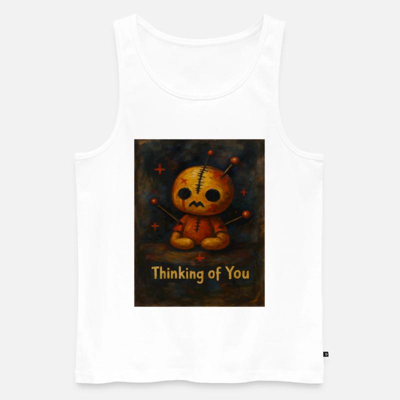 Ich denke an Dich Voodoo Puppe - Männer Premium Bio Tank Top - Weiß