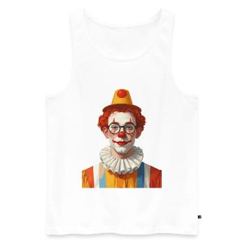 Ein Clown zu Karneval / Fasching - Männer Premium Bio Tank Top - Weiß - Vorne - Michal (187cm)