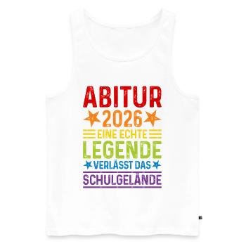 Abitur 2026 Eine Legende verlässt das Schulgelände - Männer Premium Bio Tank Top - Weiß - Vorne - Michal (187cm)