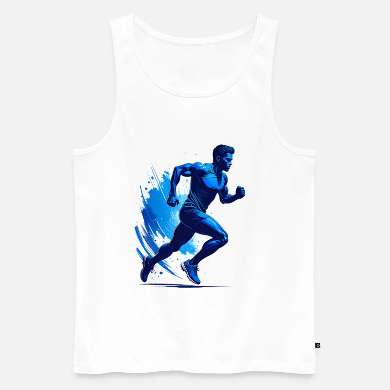 Silhouette eines Läufers - Männer Premium Bio Tank Top - Weiß