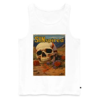 SINspired Skull Vintage Cover Motif - Men's Premium Organic Tank Top - white - Front - Michal (187cm)