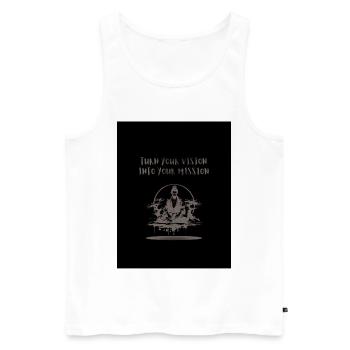 Black_and_Grey_Illustrative_Ninja_T-shirt - Débardeur bio Premium Homme - blanc - Devant - Michal (187cm)