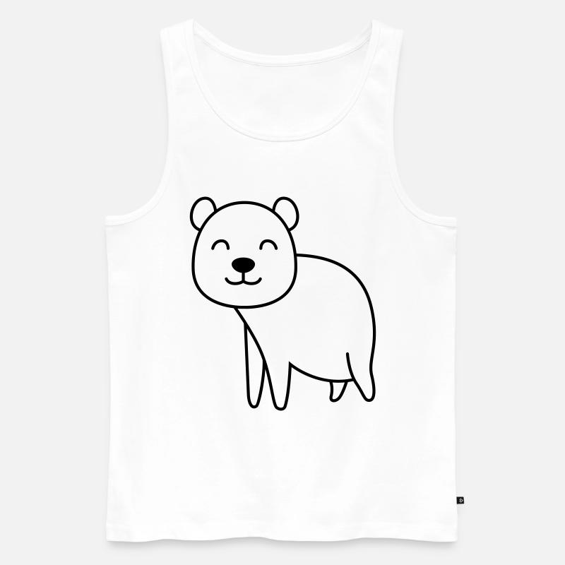 Bär Comic - Männer Premium Bio Tank Top - Weiß