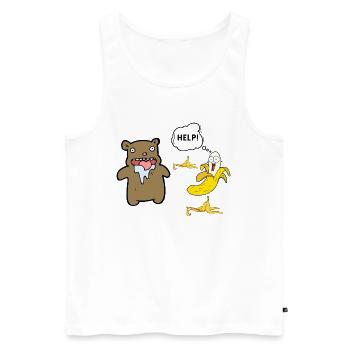 HILF MIR, GEFRESSEN ZU WERDEN - Männer Premium Bio Tank Top - Weiß - Vorne - AI Model Male 178 light (178cm)