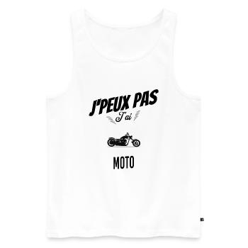J'peux pas j'ai moto - Débardeur bio Premium Homme - blanc - Devant - Michal (187cm)
