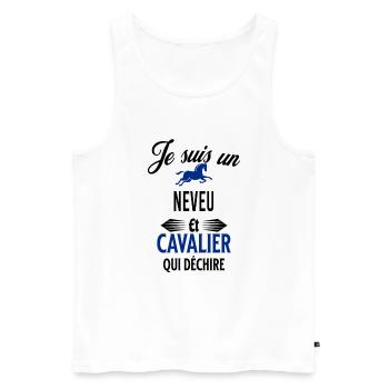 je suis cavalier qui déchire et neveu - Débardeur bio Premium Homme - blanc - Devant - Michal (187cm)