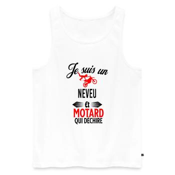 je suis motard qui déchire et neveu - Débardeur bio Premium Homme - blanc - Devant - Michal (187cm)